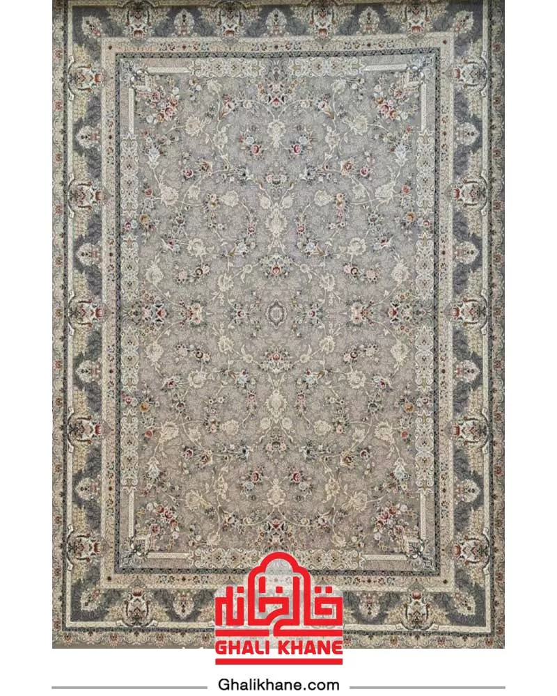 فرش بزرگمهر  کلکسیون کوروش 1200 شانه کد 12808 نقره ای
