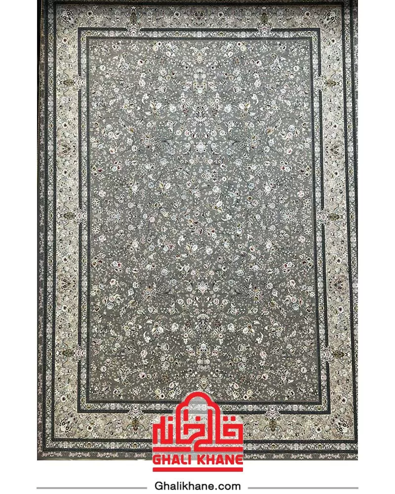 فرش بزرگمهر  کلکسیون کوروش 1200 شانه کد 12815 نقره ای