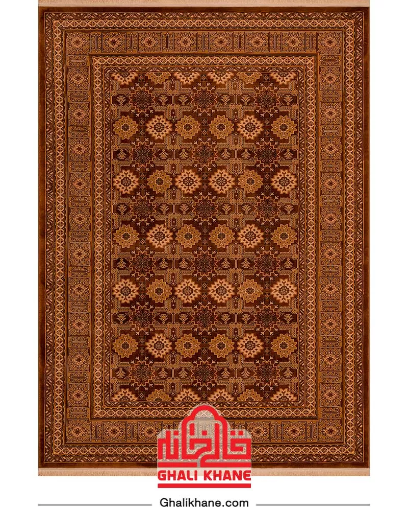 فرش بزرگمهر کلکسیون آریا  کد 78001 شکلاتی