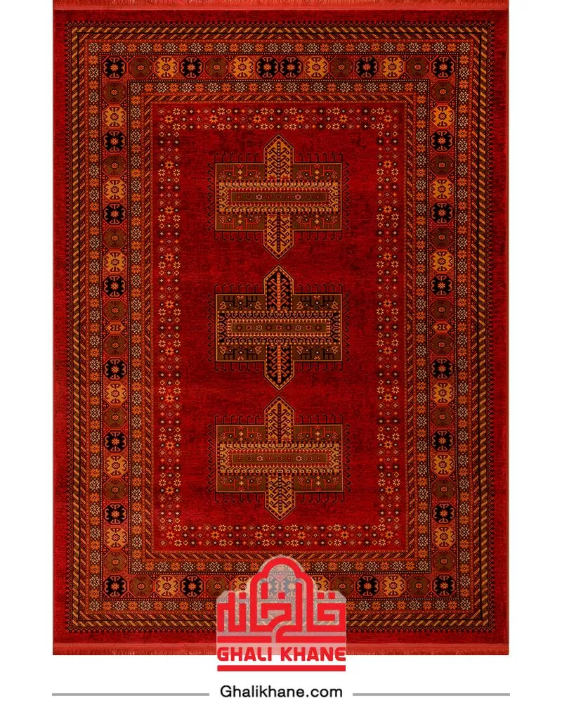 فرش بزرگمهر کلکسیون آریا کد 78005 شرابی