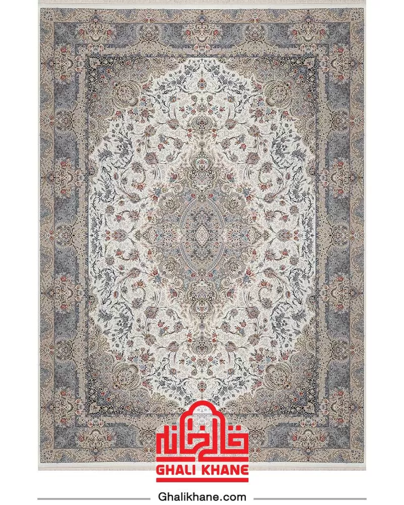 فرش بزرگمهر  کلکسیون کوروش 1200 شانه کد 12801 کرم