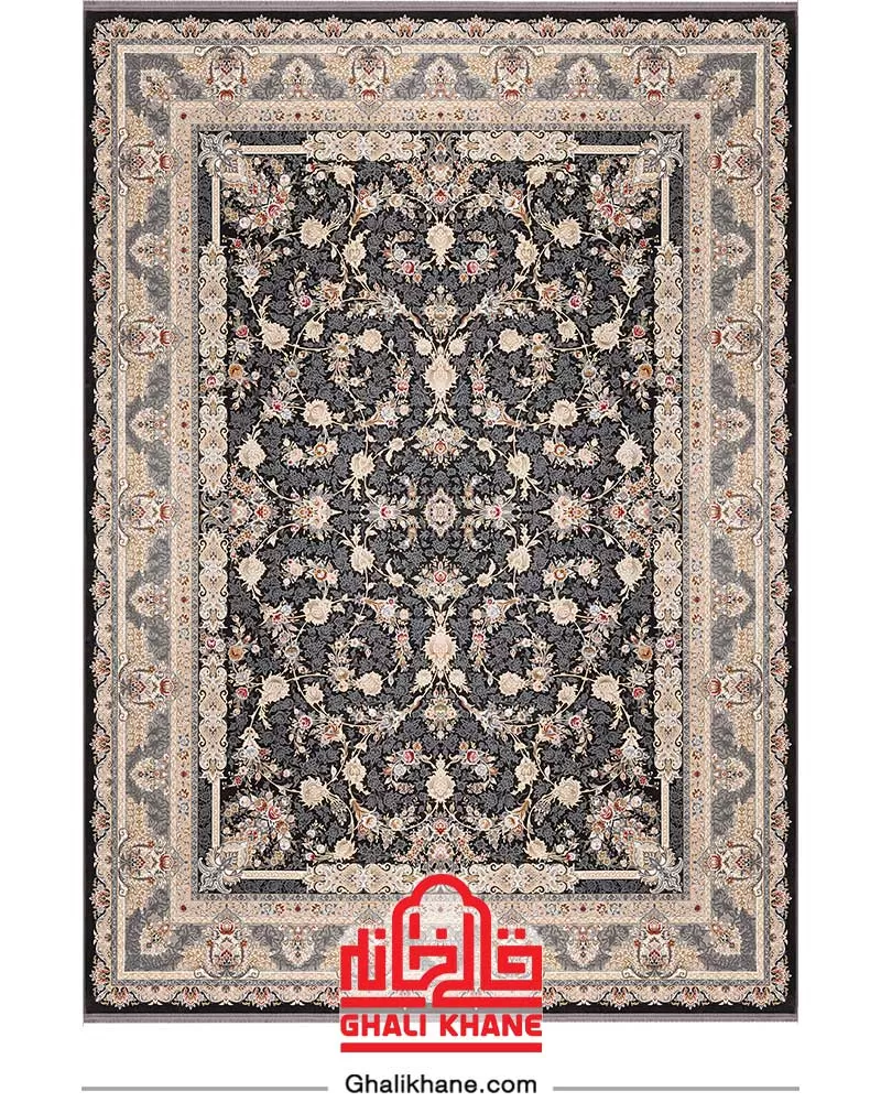 فرش بزرگمهر کلکسیون کوروش 1200 شانه کد 12808 خاکستری