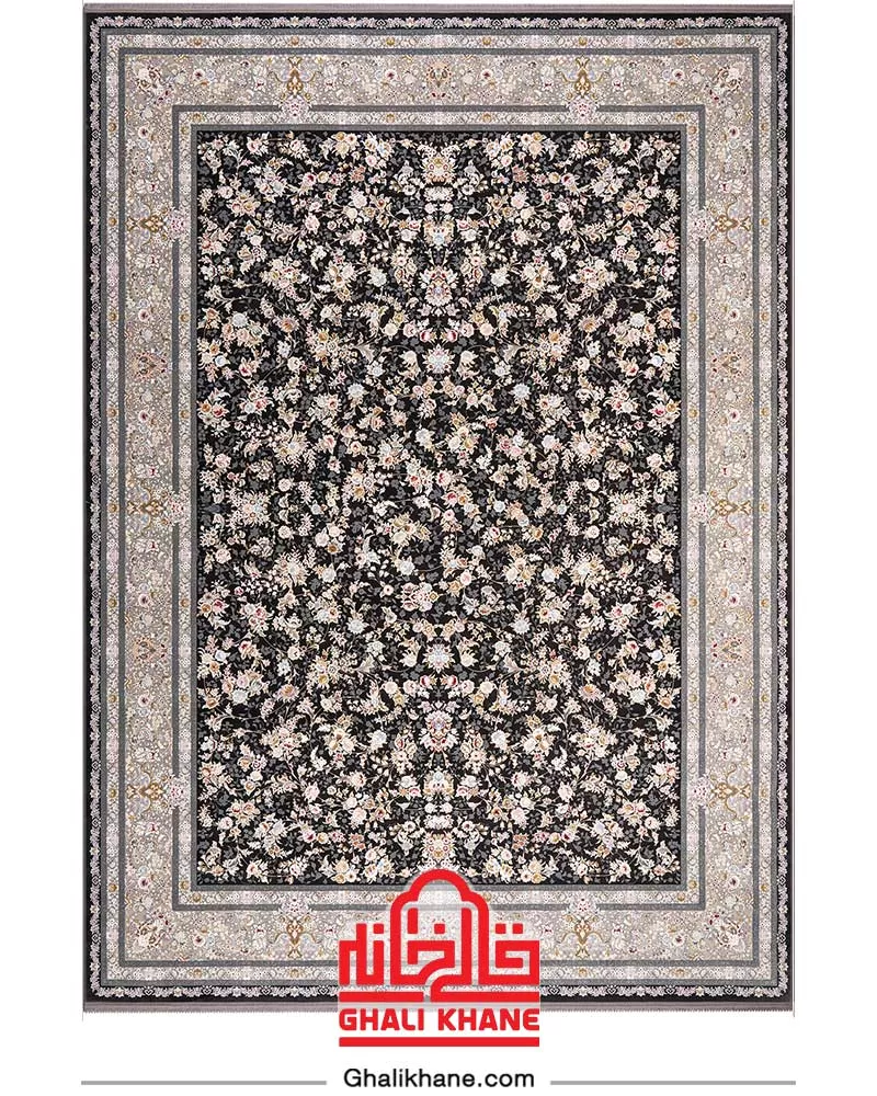 فرش بزرگمهر کلکسیون کوروش 1200 شانه کد 12815 دودی