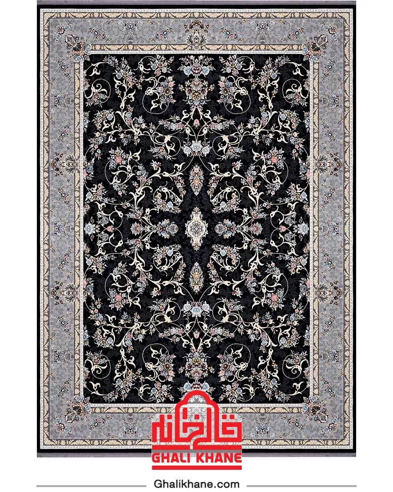 فرش بزرگمهر کلکسیون وین 700 شانه کد 77103 آبی تیره