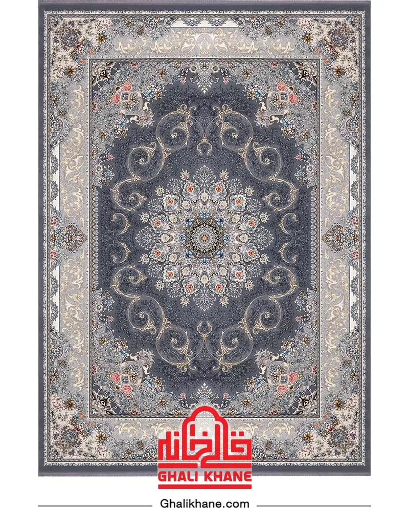 فرش بزرگمهر کلکسیون وین 700 شانه کد 77104	خاکستری تیره
