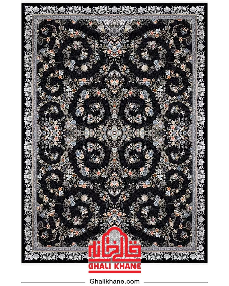 فرش بزرگمهر کلکسیون وین 700 شانه کد 77105 آبی تیره