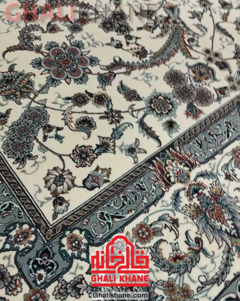 فرش ماشینی مشهد کد 722253 کرم