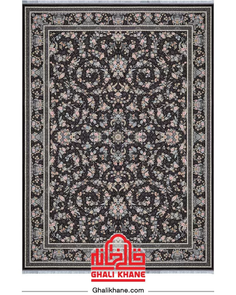 فرش بزرگمهر  کلکسیون آمازون 1500 شانه کد 15001 ذغالی
