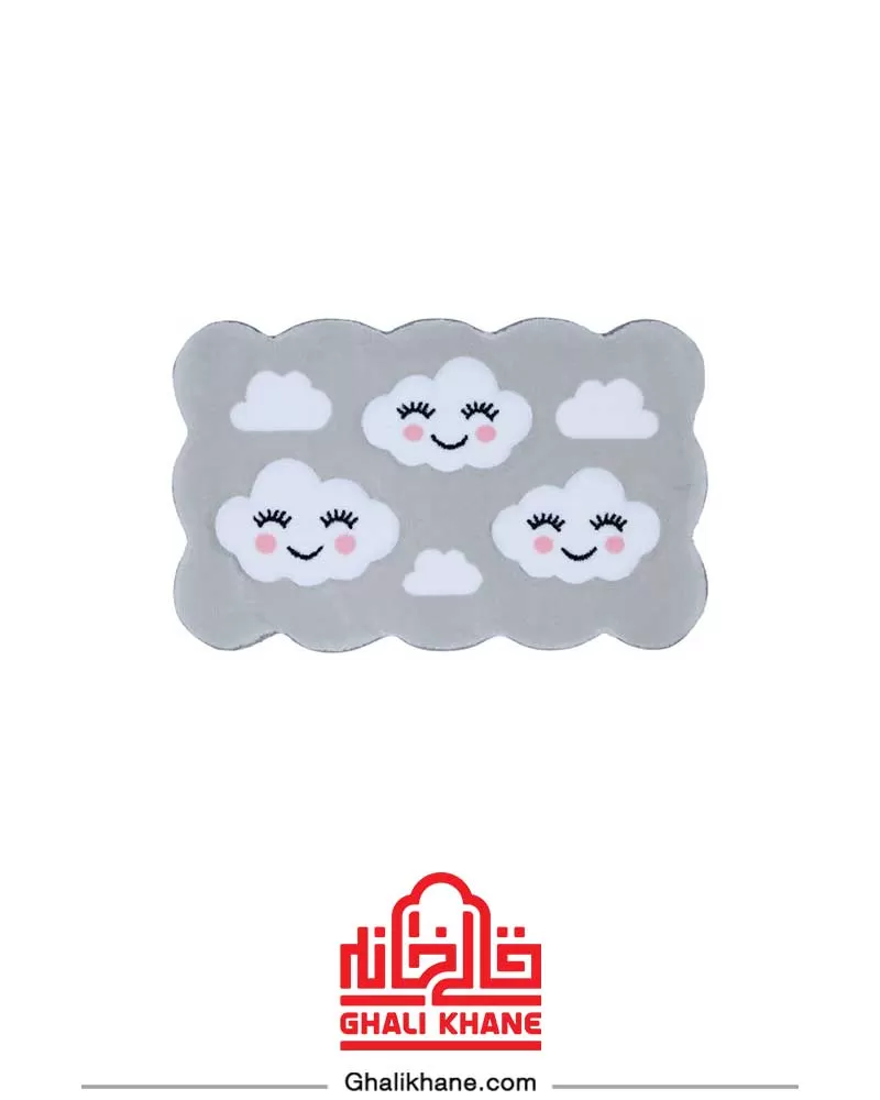 قالیچه فانتزی کودک زرباف طرح آسمون طوسی