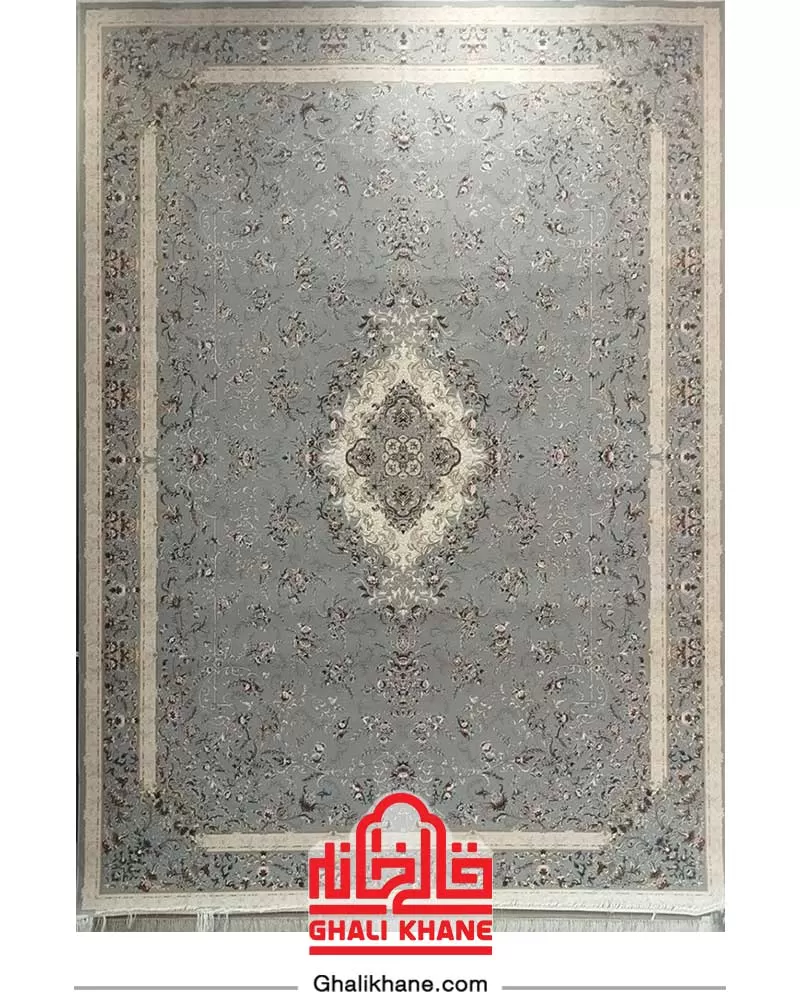 فرش ماشینی مشهد 1500 شانه کد 814006 طوسی