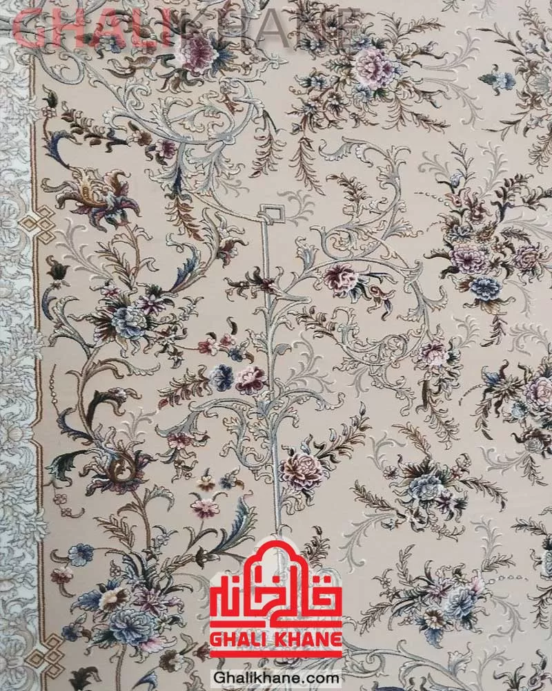 فرش ماشینی مشهد کد 814006 کرم