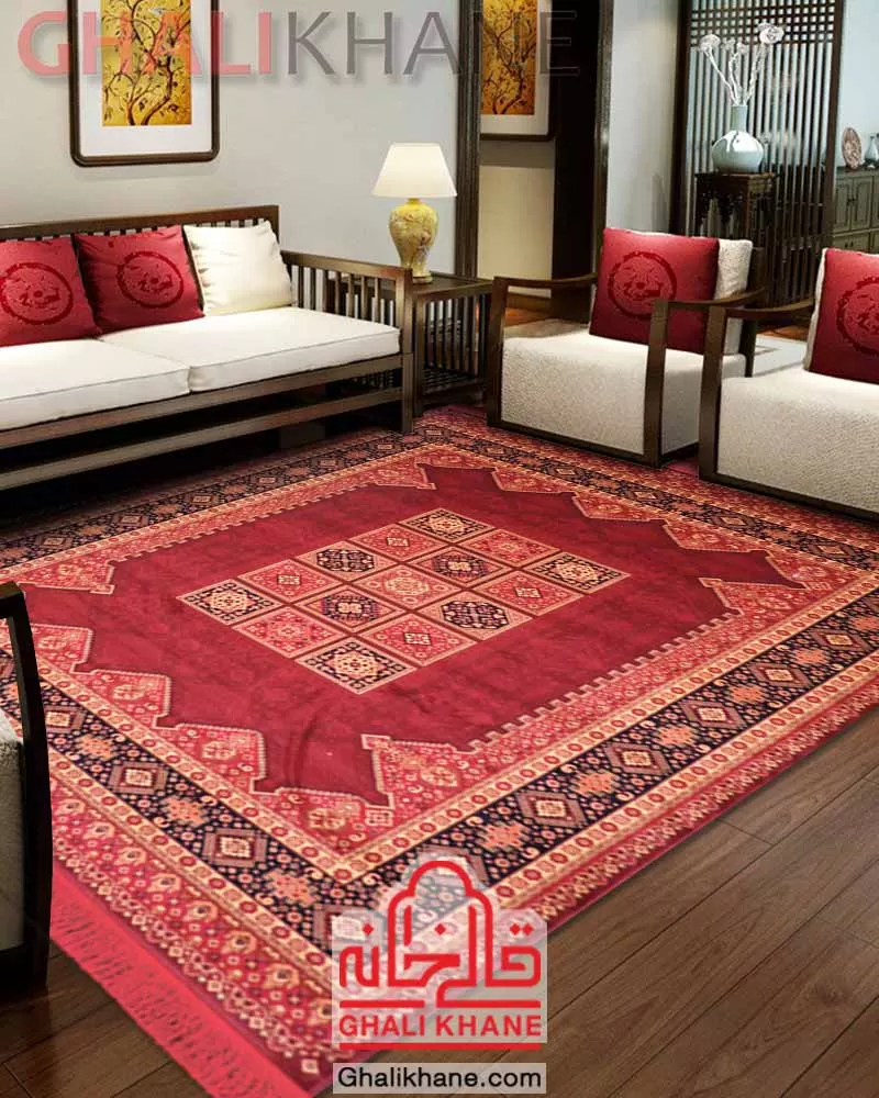 فرش زمرد مشهد 700 شانه کد 38009 لاکی سرمه‌ای