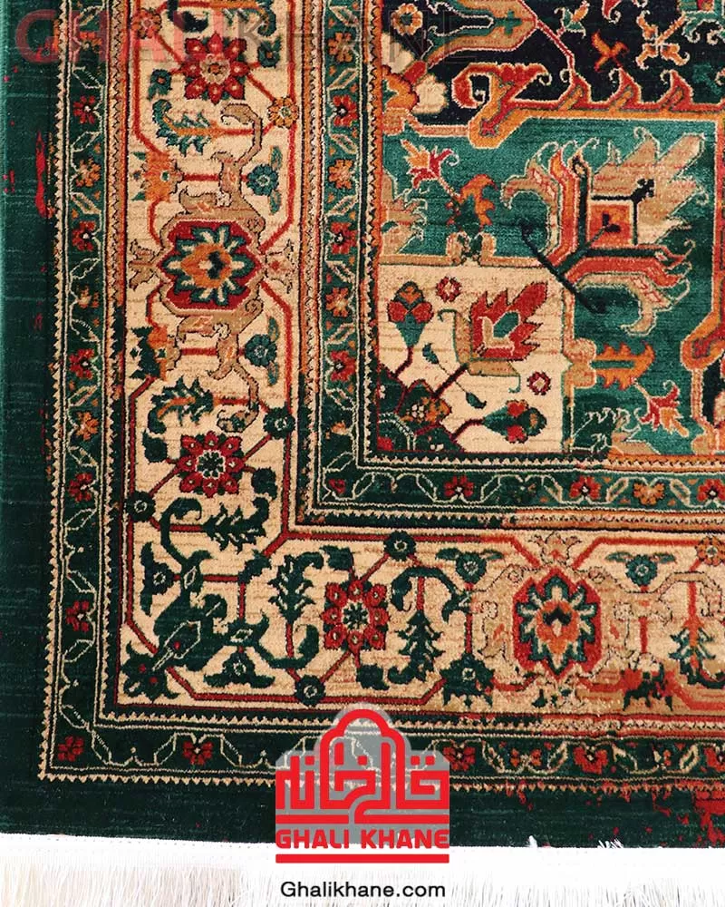 فرش هیوا طرح هریس سبز