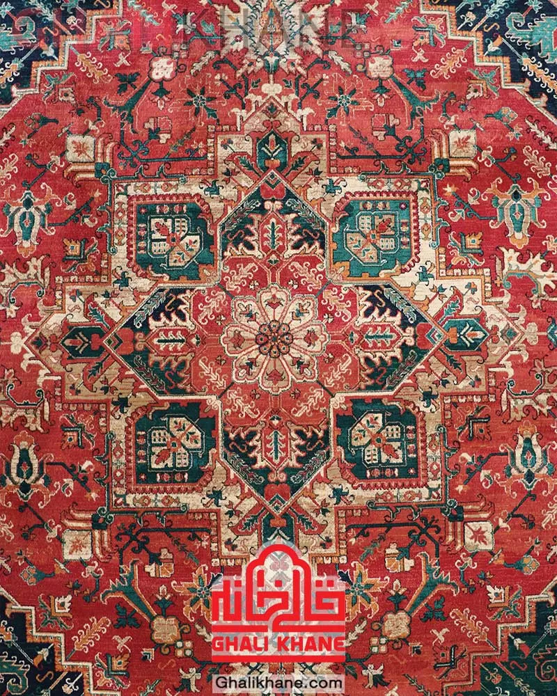 فرش هیوا 700 شانه طرح هریس سبز