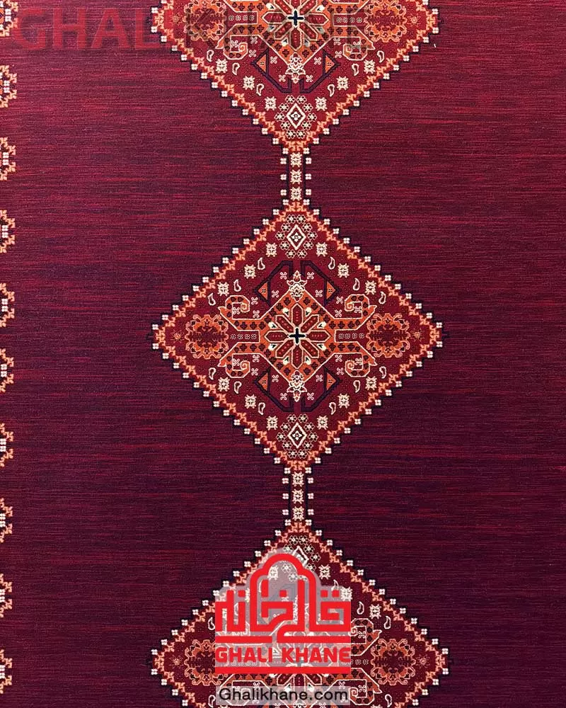 فرش مشهد 700 شانه رنگ زمینه لاکی کد 871359