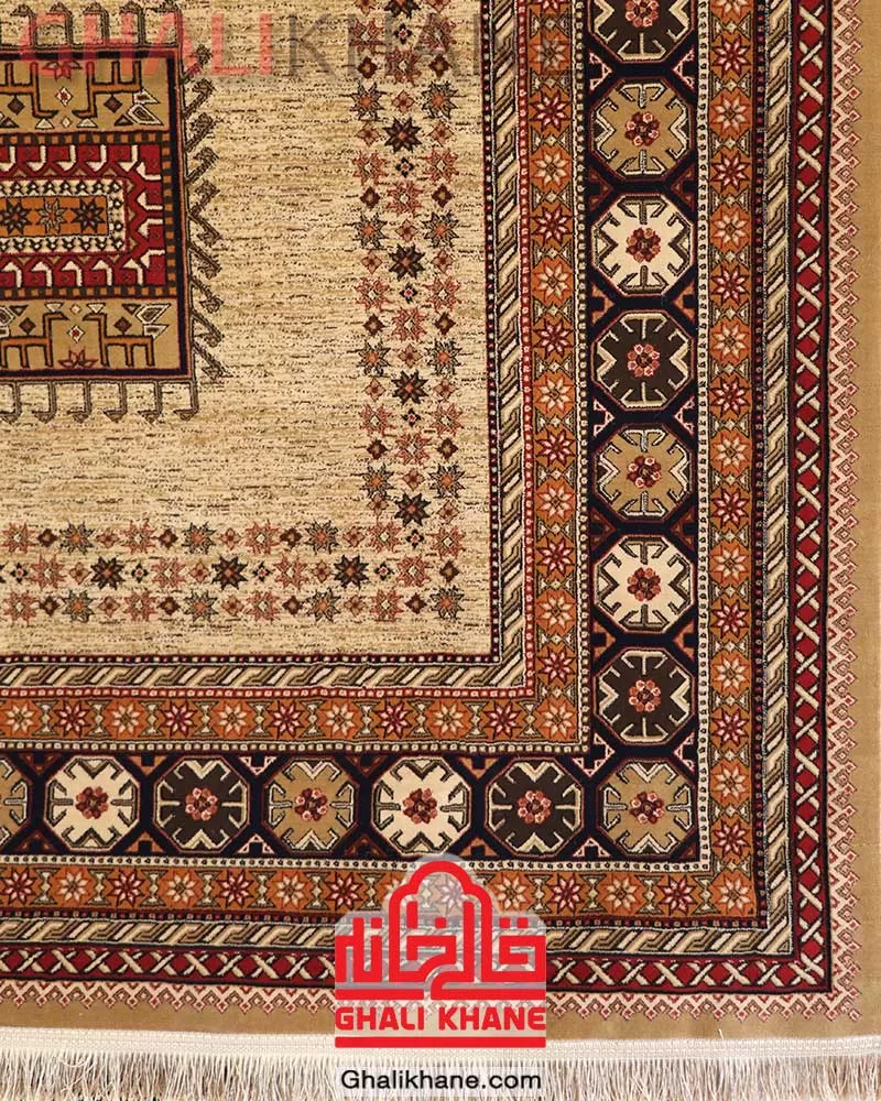 فرش هیوا 700 شانه طرح خزان بژ