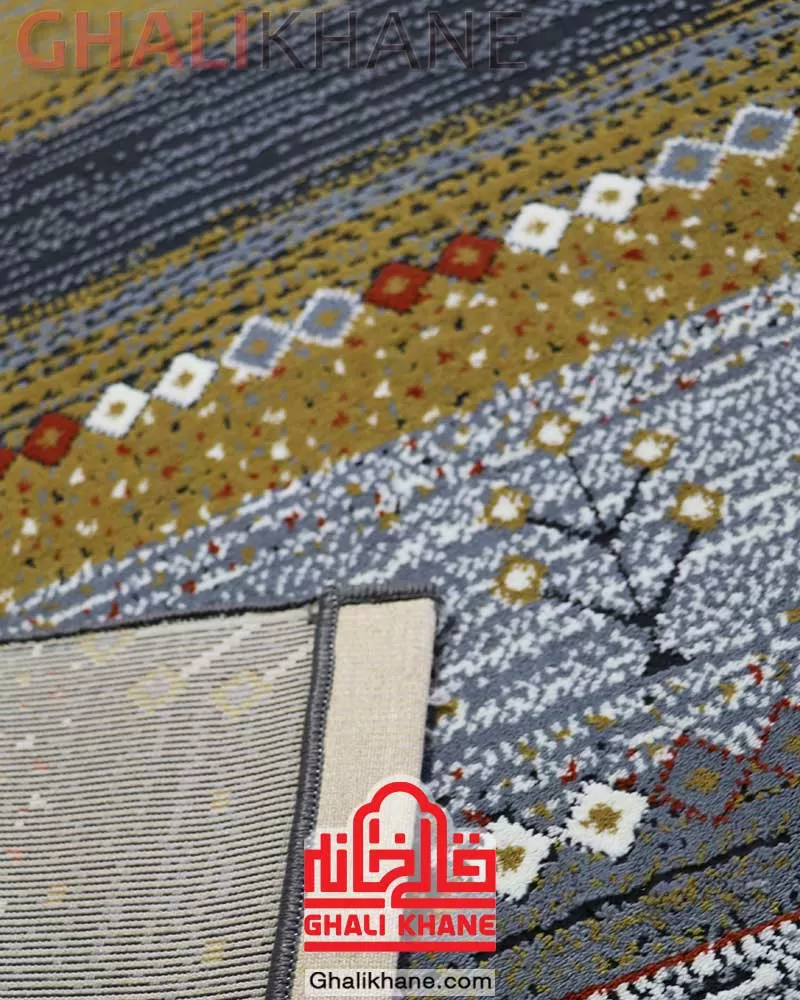 فرش ماشینی مشهد 350 شانه کد 39174 زغال سنگی