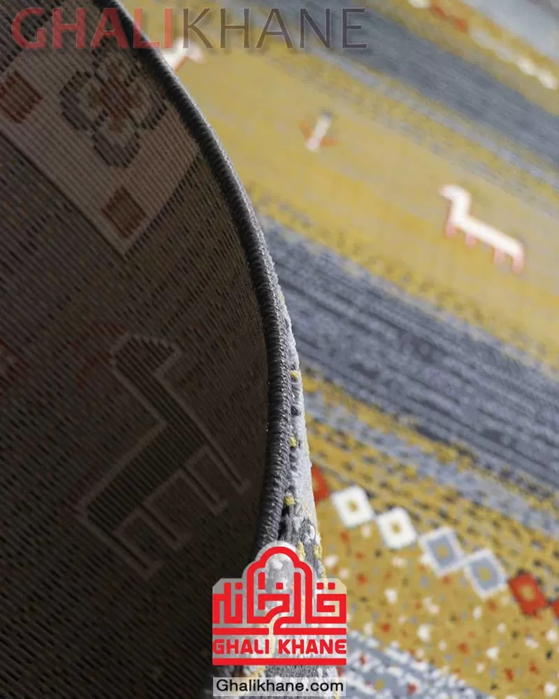 فرش ماشینی مشهد 350 شانه کد 39174 زغال سنگی