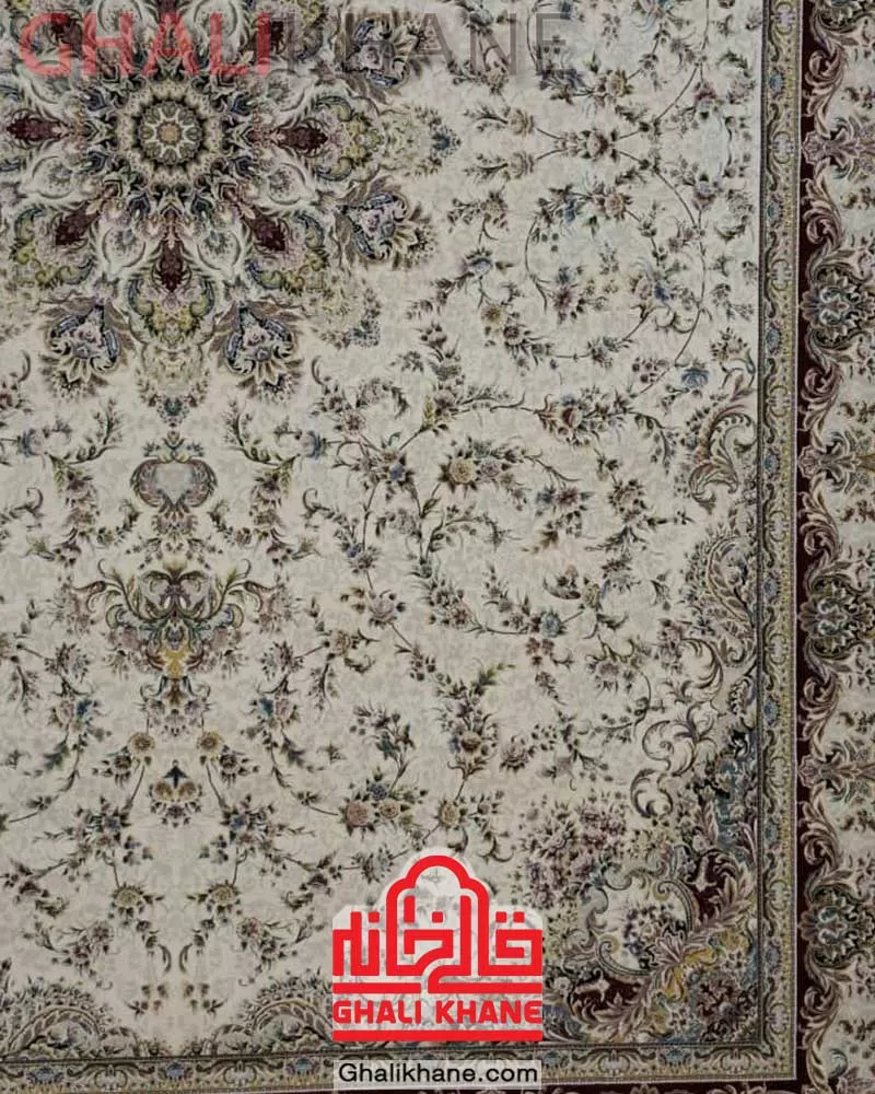 فرش نگین مشهد 1500 شانه کد 1518 کرم