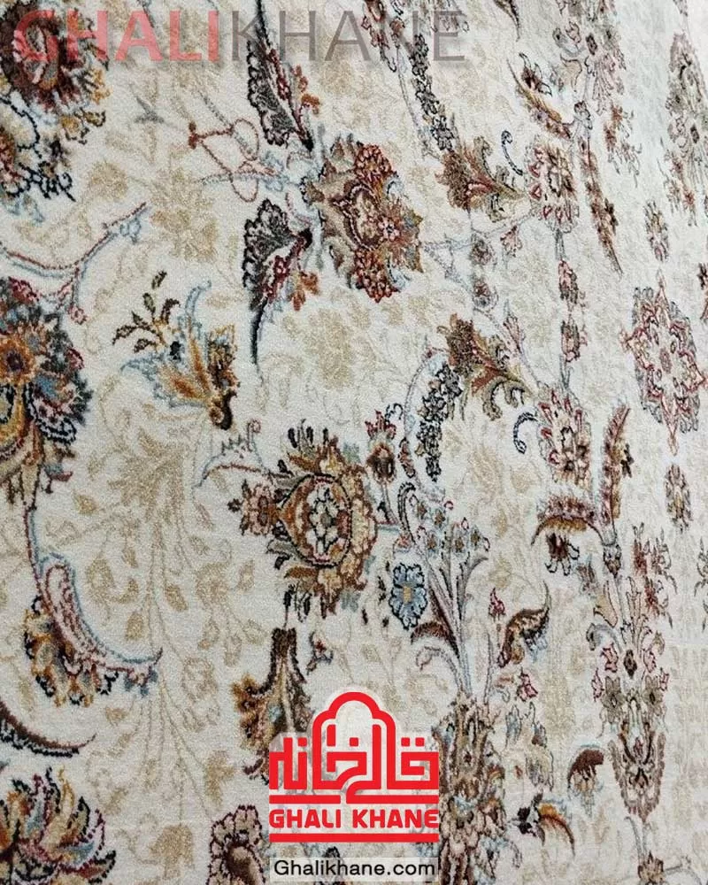 فرش زمرد مشهد 700 شانه کد 25093 کرم