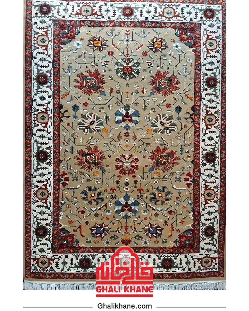 فرش مشهد 700 شانه طرح سلطان آباد کد 722017 بژ