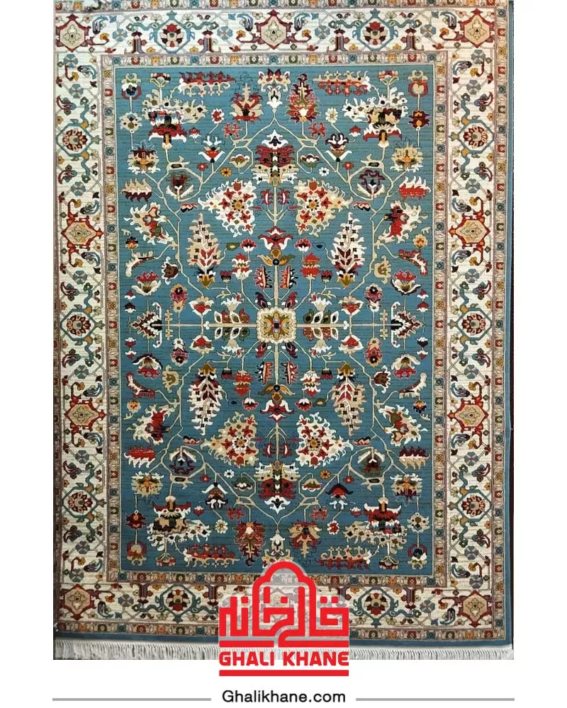 فرش مشهد 700 شانه طرح سلطان آباد کد 722004  آبی