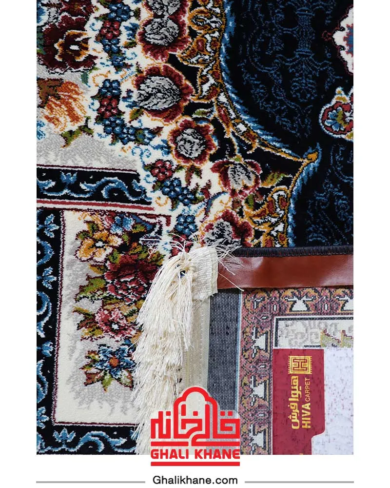 فرش هیوا 700 شانه طرح ناردون کد 103 سرمه‌ای