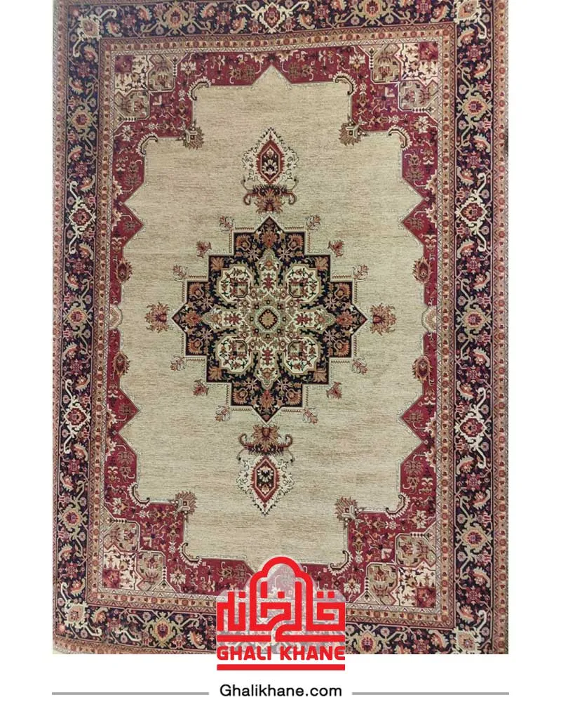 فرش زمرد مشهد 700 شانه کد 38120 بادامی
