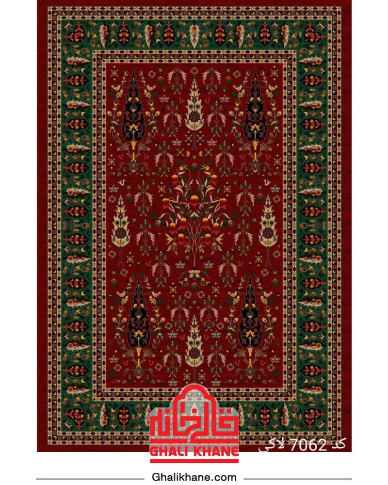 فرش سینراد 700 شانه  کد 7062 لاکی