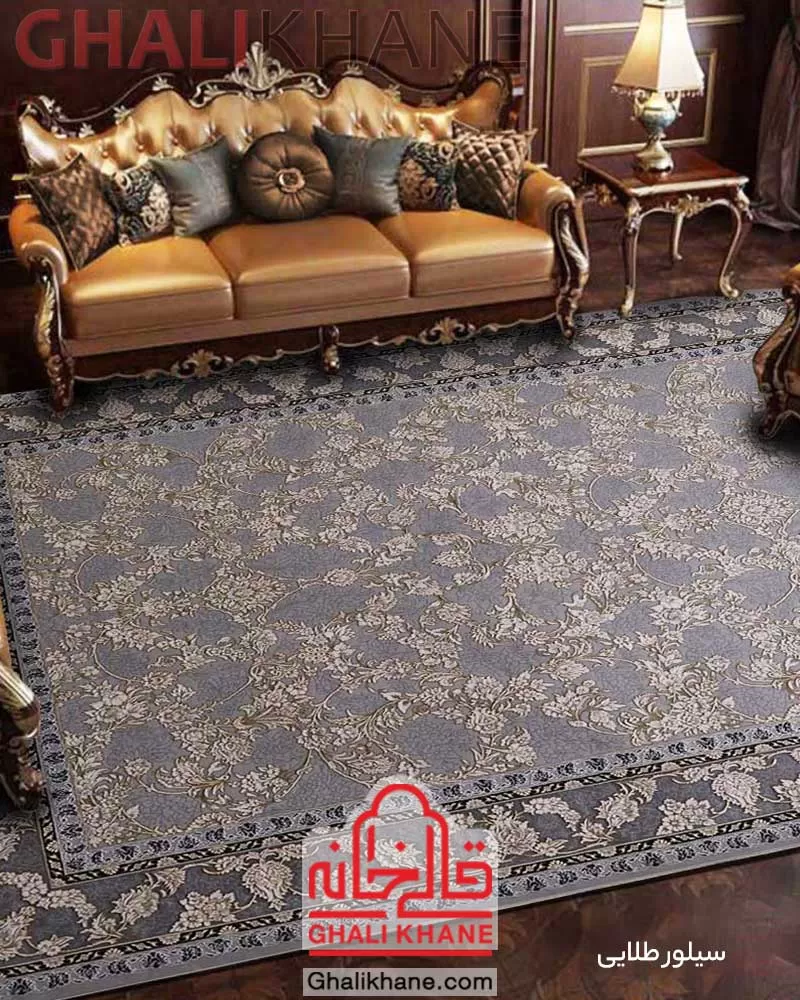 فرش زمرد مشهد کد 30004 سیلور طلایی