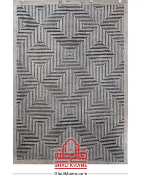 فرش ماشینی طرح استریپ کد 7002 زمینه طوسی