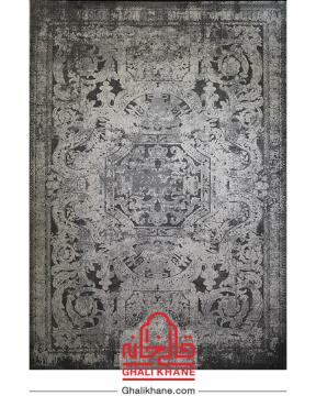 فرش ماشینی طرح پلاتینیوم کد 5028 زمینه طوسی طرح فرانسوی
