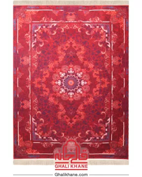 فرش تهران کلکسیون آوانگارد 1200 شانه طرح اطلس لاکی سرمه‌ای کاربنی