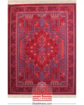 فرش تهران کلکسیون آوانگارد 1200 شانه طرح درختی لاکی سرمه‌ای کاربنی