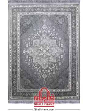 فرش تهران 1200 شانه طرح هریس نقره‌کوب طوسی
