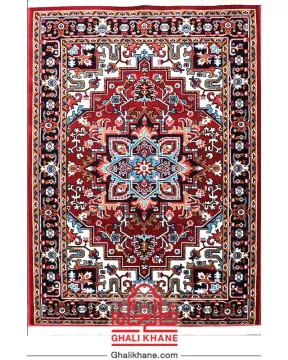 گلیم فرش سهند کلکسیون آرمین طرح هریس زمینه لاکی کد FS65