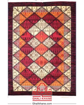 گلیم فرش سهند کلکسیون جیران کد 811 زمینه لاکی