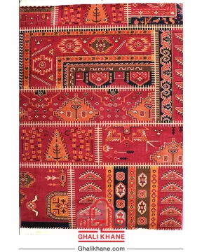 گلیم فرش سهند کلکسیون جیران طرح کوکب زمینه لاکی کد SAA