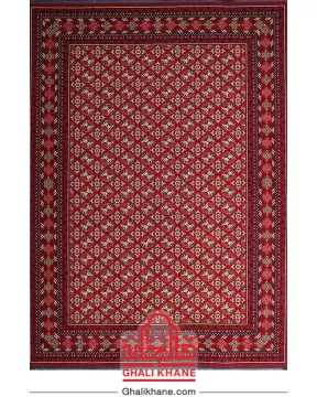 فرش ماشینی مشهد 700 شانه رنگ زمینه لاکی کد 871332