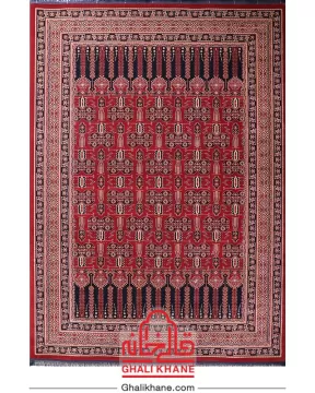 فرش ماشینی مشهد 700 شانه رنگ زمینه لاکی کد 871345