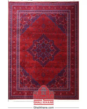 فرش تهران کلکسیون آوانگارد 1200 شانه طرح هریس درباری لاکی سرمه‌ای کاربنی