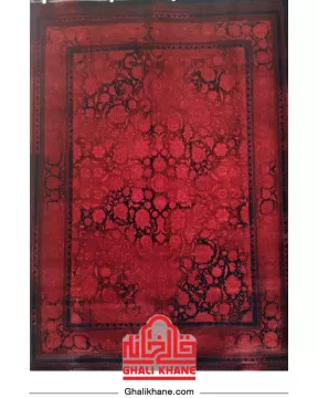 فرش ماشینی مشهد 700 شانه رنگ زمینه سرمه‌ای کد 871310