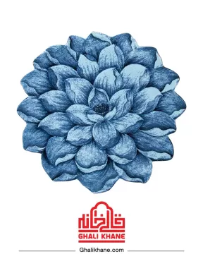 فرش سه بعدی فانتزی زرباف طرح گل نیلوفر