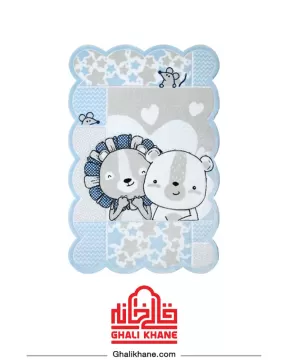 فرش فانتزی کودک زرباف طرح رابی و بابی