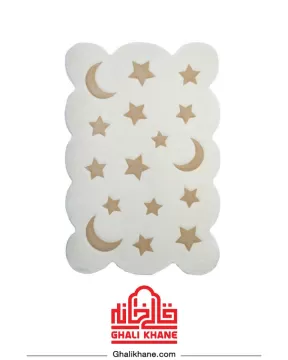 فرش فانتزی کودک زرباف طرح ماه و ستاره