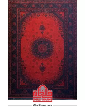 فرش ماشینی مشهد 700 شانه رنگ زمینه لاکی کد 871312