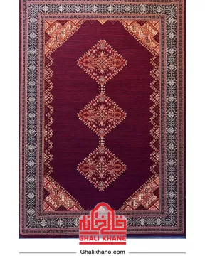 فرش ماشینی مشهد 700 شانه رنگ زمینه لاکی کد 871359
