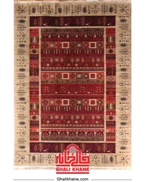 فرش هیوا 700 شانه طرح درختی رنگ‌ بژ