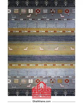 فرش ماشینی مشهد 350 شانه کد 39174 زغال سنگی