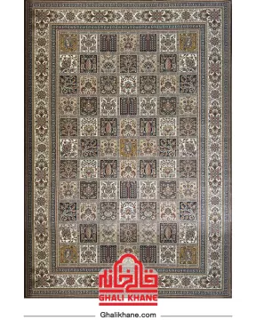 فرش هیوا 700 شانه طرح خشتی موکا